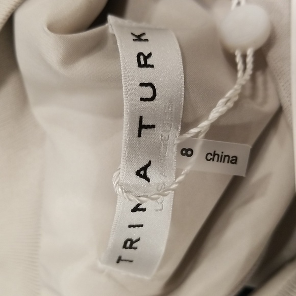 💕TRINA TURK💕 Wrigley Dress ~ Vegan Leather Oyster White 8 NWT - Picture 10 of 12